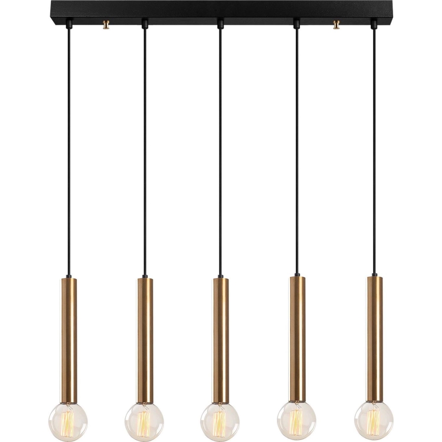 Pendelleuchte TEMPO mit Kabelaufhängung, 5x E27, max. 40 W, 230 V, gold