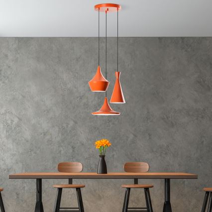 Pendelleuchte TOM 3xE27/40W/230V orange