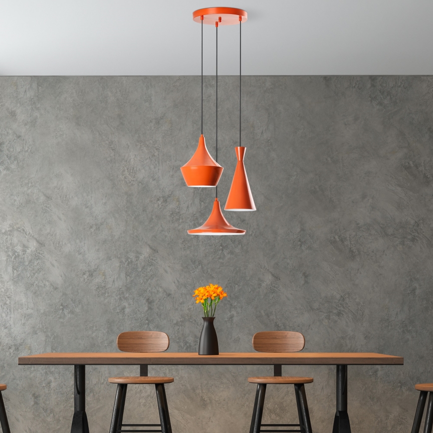 Pendelleuchte TOM 3xE27/40W/230V orange
