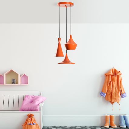 Pendelleuchte TOM 3xE27/40W/230V orange