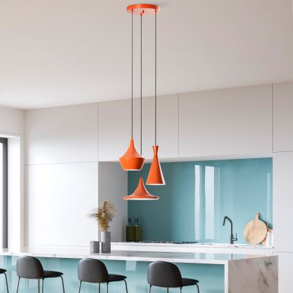 Pendelleuchte TOM 3xE27/40W/230V orange