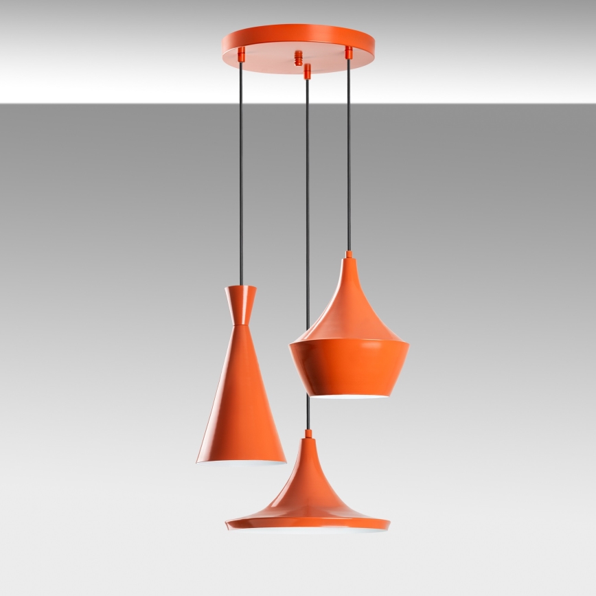 Pendelleuchte TOM 3xE27/40W/230V orange