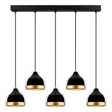Pendelleuchte YILDO 5xE27/40W/230V schwarz/gold