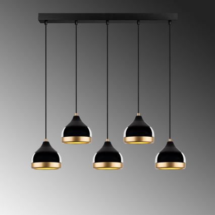 Pendelleuchte YILDO 5xE27/40W/230V schwarz/gold