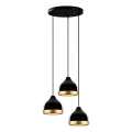 Pendelleuchte YILDO mit Kabel 3xE27/40W/230V schwarz/gold