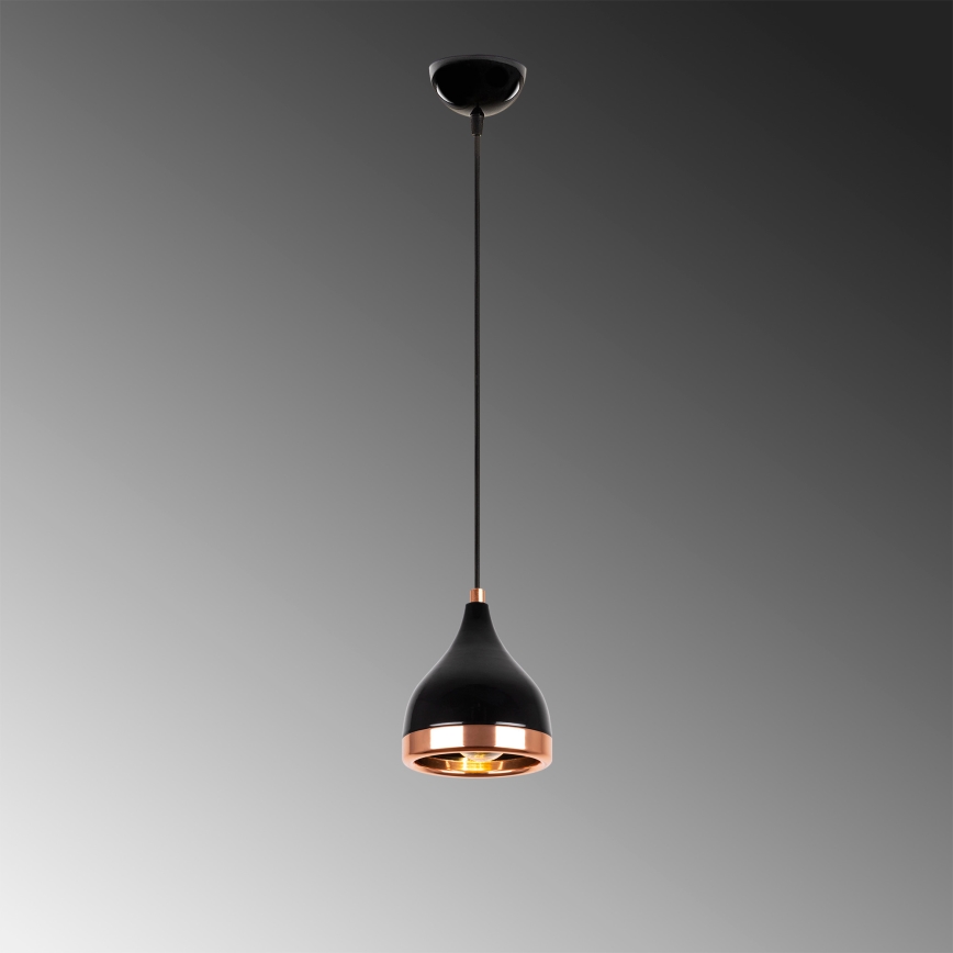Pendelleuchte YILDO mit Kabelaufhängung 1xE27/40W/230V schwarz/kupferfarben