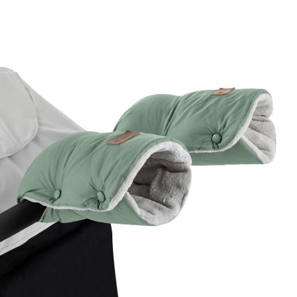 PETITE&MARS - SET Kinderfußsack 3in1 JIBOT + Handwärmer für den Kinderwagen JASIE grün