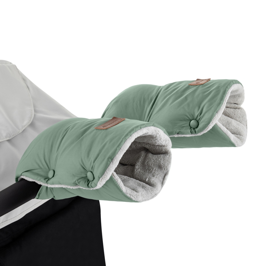 PETITE&MARS - SET Kinderfußsack 3in1 JIBOT + Handwärmer für den Kinderwagen JASIE grün