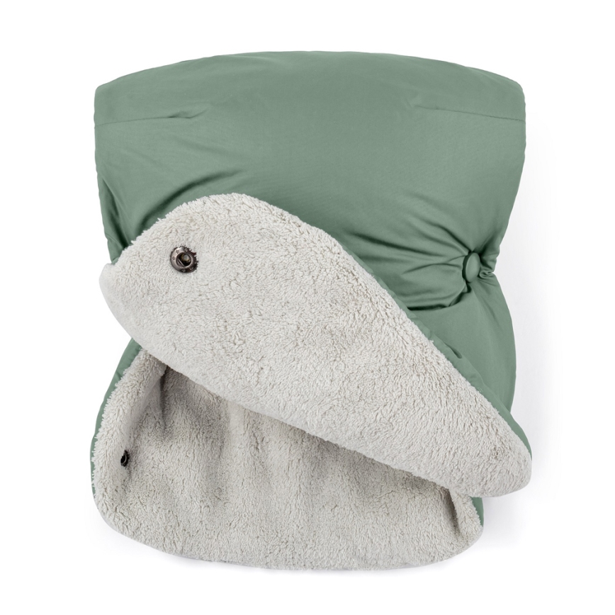 PETITE&MARS - SET Kinderfußsack 3in1 JIBOT + Handwärmer für den Kinderwagen JASIE grün