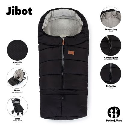 PETITE&MARS - SET Kinderfußsack 3in1 JIBOT + Handwärmer für den Kinderwagen JASIE grün