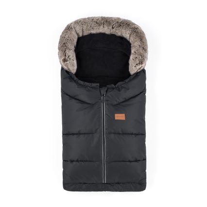 PETITE&MARS - SET Kinderfußsack 4in1 ARCTIC + Handwärmer für Kinderwagen FURRY Forever Black