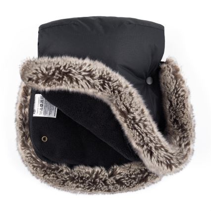 PETITE&MARS - SET Kinderfußsack 4in1 ARCTIC + Handwärmer für Kinderwagen FURRY Forever Black