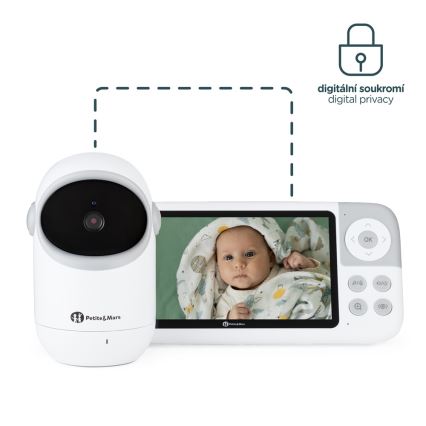 PETITE&MARS - Babyphone mit Monitor EVE 5.0 3,8V 3050 mAh