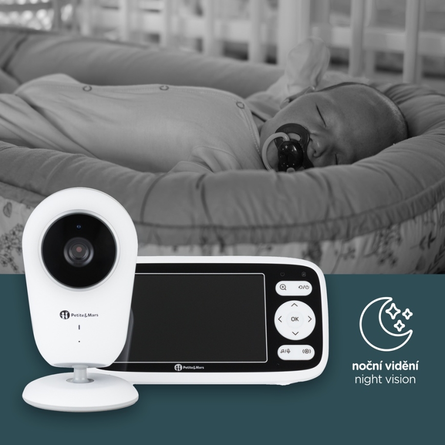 PETITE&MARS - Babyphone mit Monitor NANO 4.0 3,7V 1760 mAh