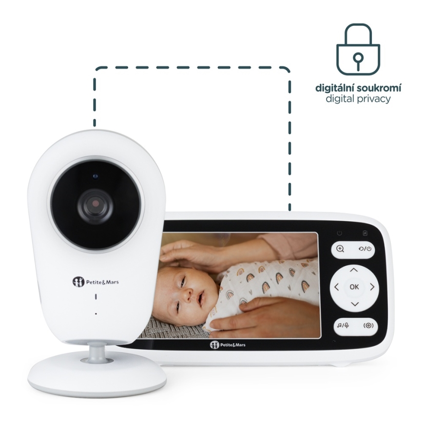 PETITE&MARS - Babyphone mit Monitor NANO 4.0 3,7V 1760 mAh