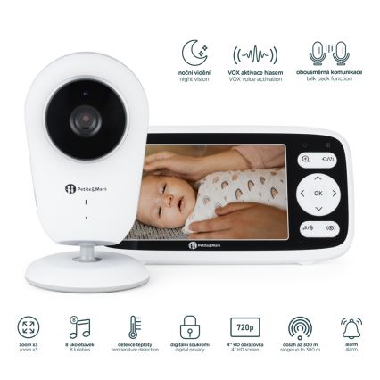 PETITE&MARS - Babyphone mit Monitor NANO 4.0 3,7V 1760 mAh