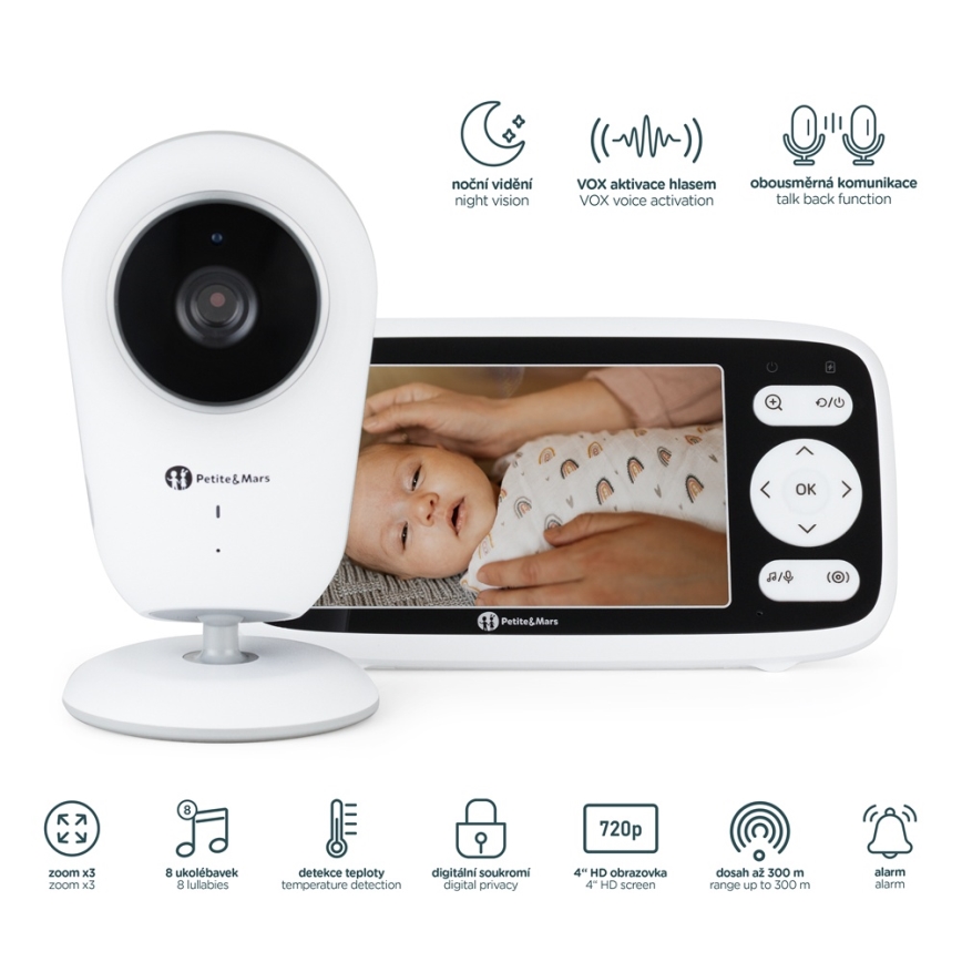 PETITE&MARS - Babyphone mit Monitor NANO 4.0 3,7V 1760 mAh