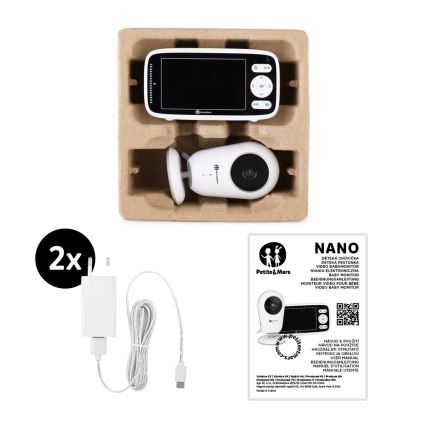 PETITE&MARS - Babyphone mit Monitor NANO 4.0 3,7V 1760 mAh