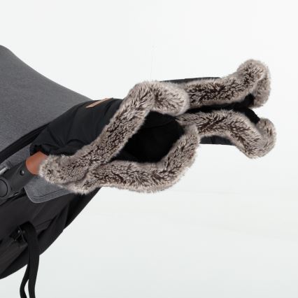 PETITE&MARS - Kinderwagen-Handschuhe FURRY Forever Black