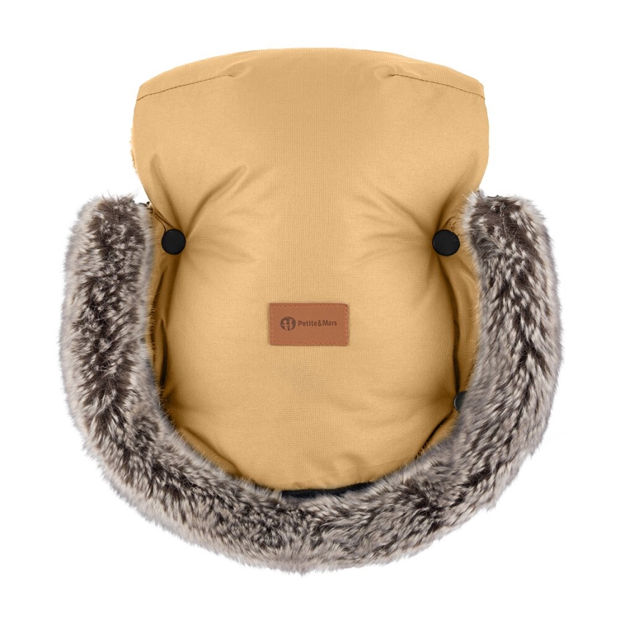 PETITE&MARS - SET Baby-Fußsack 4in1 ARCTIC + Kinderwagen-Handschuhe FURRY Elegant Caramel