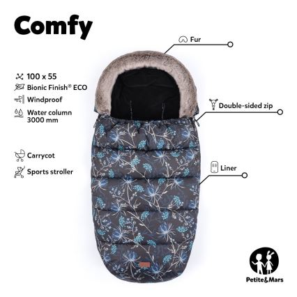 PETITE&MARS - SET Baby-Fußsack 4in1 COMFY + Kinderwagen-Handschuhe FURRY Champagne Shower
