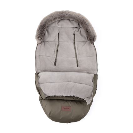 PETITE&MARS - SET Baby-Fußsack 4-in-1 COMFY + Handmuff für Kinderwagen FURRY Mocha Mousse