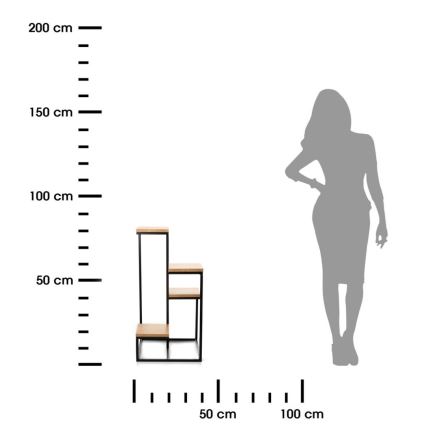 Blumenständer KASKADA 79x40 Schwarz/Braun