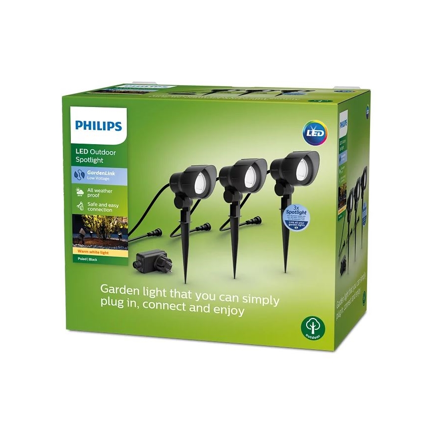 Philips - SET 3x LED Außenstrahler LED/6W/230V 2700K IP44