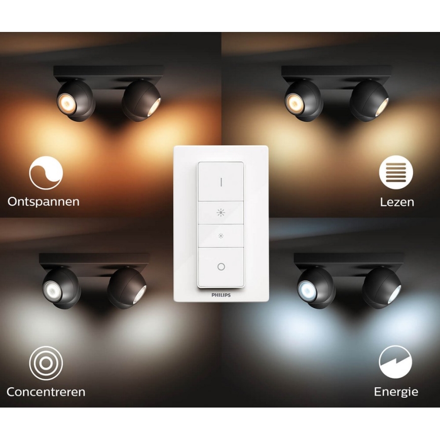 Philips - LED dimmbare Einbauleuchte Hue BUCKRAM 4xGU10/5W/230V + Fernbedienung