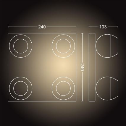 Philips - LED dimmbare Einbauleuchte Hue BUCKRAM 4xGU10/5W/230V + Fernbedienung