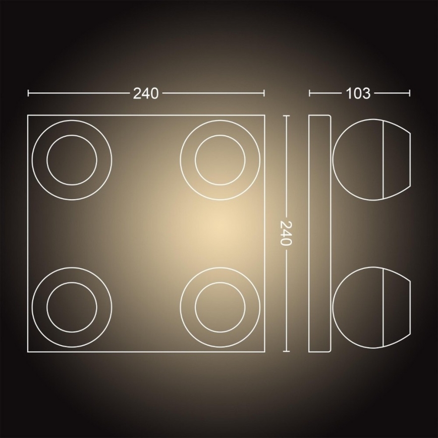 Philips - LED dimmbare Einbauleuchte Hue BUCKRAM 4xGU10/5W/230V + Fernbedienung