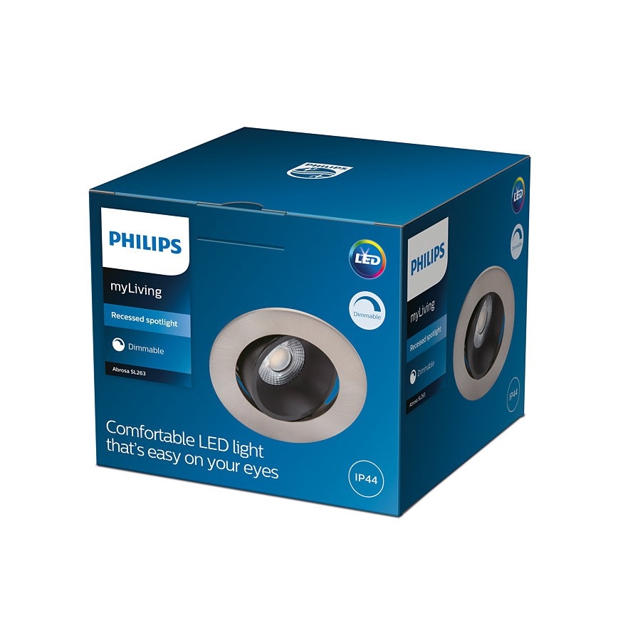 Philips - LED dimmbares Badezimmerleuchte ABROSA 1xLED/9W/230V IP44