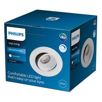 Philips - LED dimmbares Badezimmer-Einbauleuchte ABROSA 1xLED/9W/230V IP44