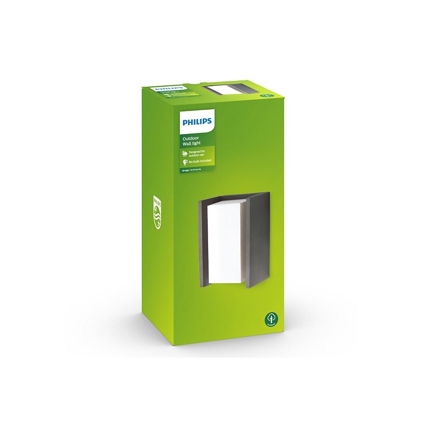 Philips - Außenwandbeleuchtung BRIDGE 1xE27/15W/230V IP44