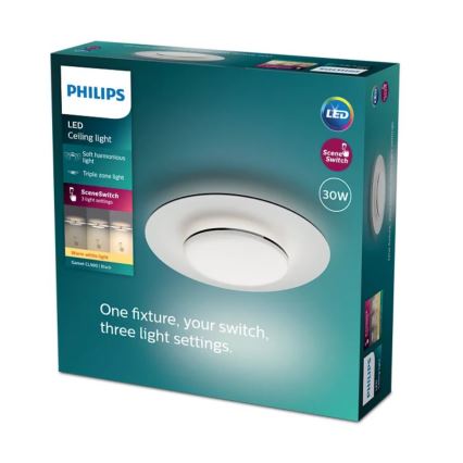 Philips- Dimmbare LED-Deckenleuchte SCENE SWITCH LED/30W/230V 2700K schwarz