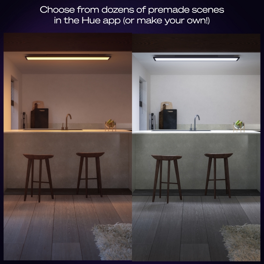 Philips - Dimmbare LED-Deckenleuchte Hue AURELLE LED/39W/230V 2200-6500K 120x30 cm schwarz