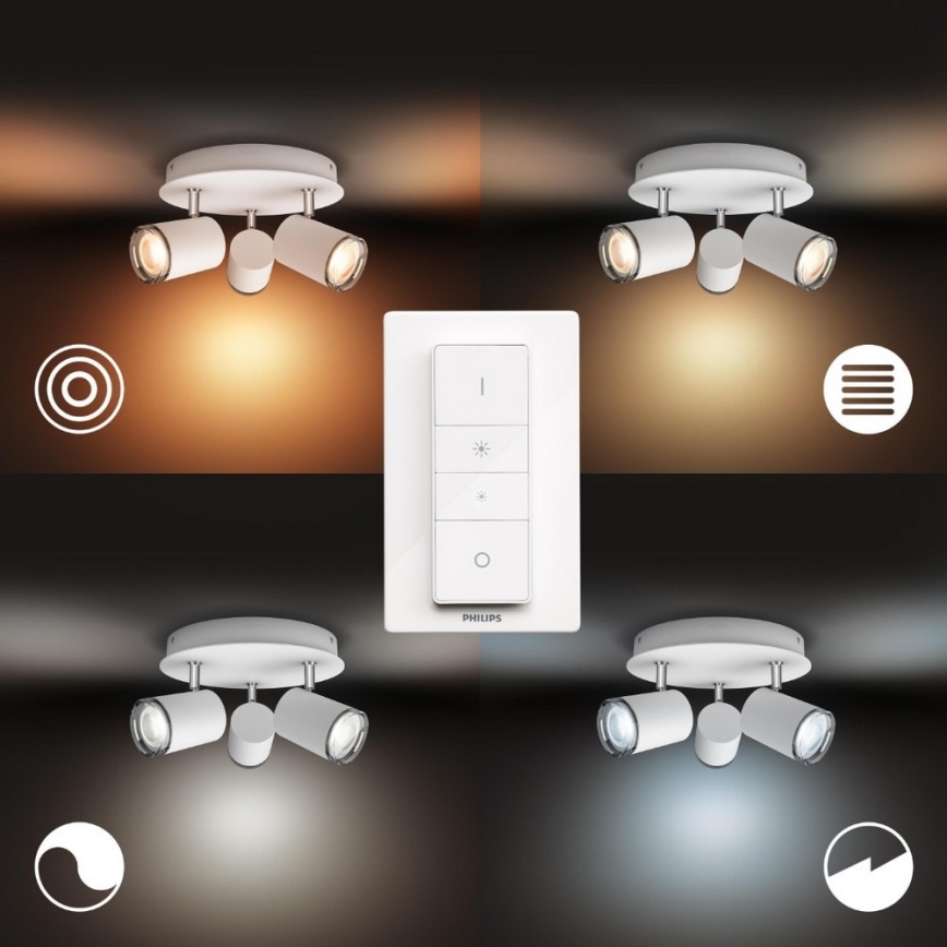 Philips - LED dimmbares Badezimmerleuchte Hue ADORE 3xGU10/5W/230V IP44 + Fernbedienung