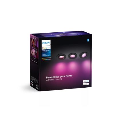 Philips - SET 3x dimmbare LED RGBW Einbauleuchten Hue CENTURA 1xGU10/4,2W/230V 2000-6500K