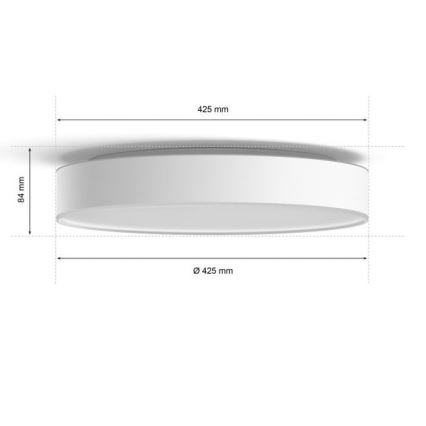Philips - LED dimmbare Deckenleuchte Hue LED/33,5W/230V 2200-6500K Ø 425 mm Weiß + Fernbedienung