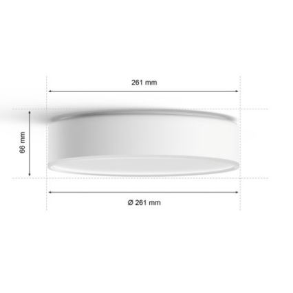 Philips - LED dimmbare Deckenleuchte Hue LED/9,6W/230V 2200–6500K Ø 261 mm Weiß + Fernbedienung