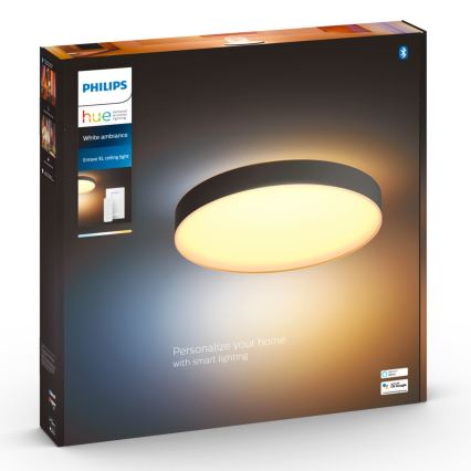 Philips - LED dimmbare Deckenleuchte Hue LED/48W/230V 2200-6500K Ø 551 mm schwarz + Fernbedienung