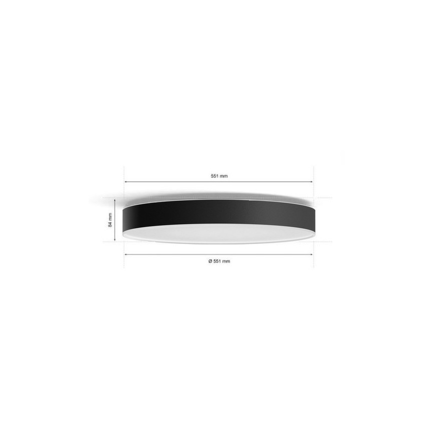 Philips - LED dimmbare Deckenleuchte Hue LED/48W/230V 2200-6500K Ø 551 mm schwarz + Fernbedienung