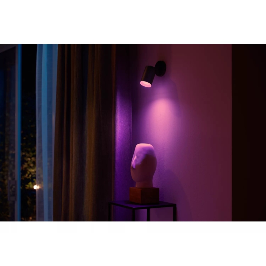 Philips - LED RGBW dimmbares Einbauleuchte Hue FUGATO 1xGU10/4,2W/230V 2000-6500K schwarz