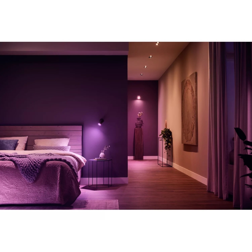 Philips - LED RGBW dimmbares Einbauleuchte Hue FUGATO 1xGU10/4,2W/230V 2000-6500K schwarz