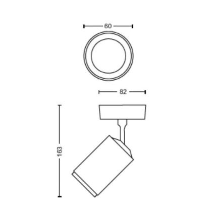 Philips - LED RGBW dimmbares Einbauleuchte Hue FUGATO 1xGU10/4,2W/230V 2000-6500K schwarz