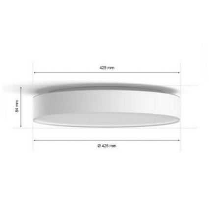 Philips - LED dimmbares Badezimmerleuchte Hue DEVERE LED/33,5W/230V IP44 Ø 425 mm 2200-6500K + Fernbedienung