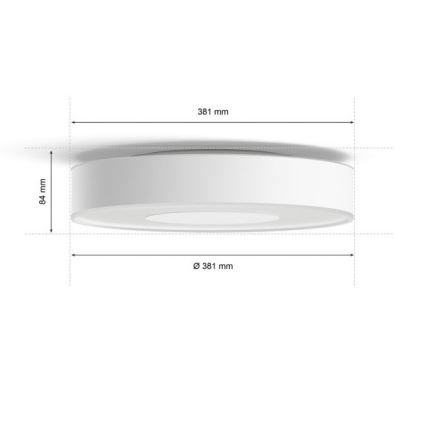 Philips - LED RGB dimmbares Deckenleuchte Hue INFUSE LED/33,5W/230V 2000-6500K Ø 381 mm weiß