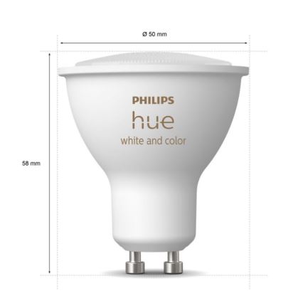 Grundset Philips Hue WHITE AND COLOR AMBIANCE 3xGU10/5,7W/230V 2000-6500K + Verbindungsgerät