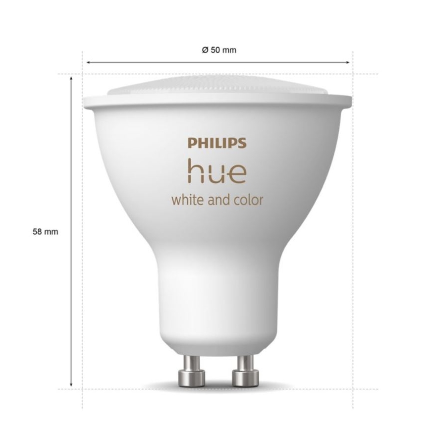 Grundset Philips Hue WHITE AND COLOR AMBIANCE 3xGU10/5,7W/230V 2000-6500K + Verbindungsgerät