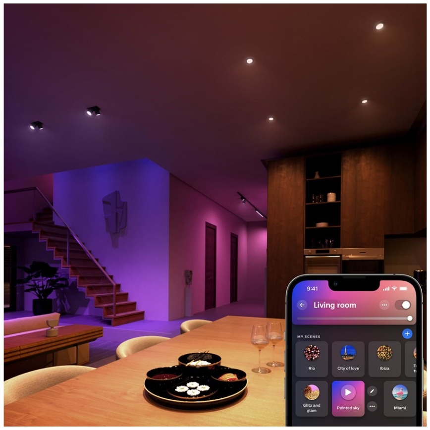 LED RGBW dimmbare Philips Hue White and Color Ambiance GU5,3/MR16/6,3W/12V 2000-6500K Lampe